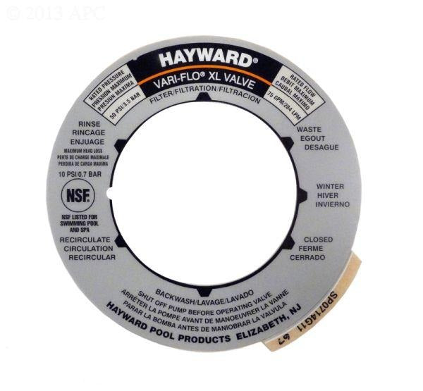 Hayward SPX0714G Valve Position Label - Yardandpool.com